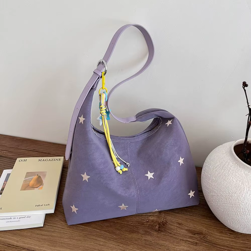 Bolso Hobo de Cuero PU con Estampado Estrellas – Gran Capacidad y Bandolera - imagen 5
