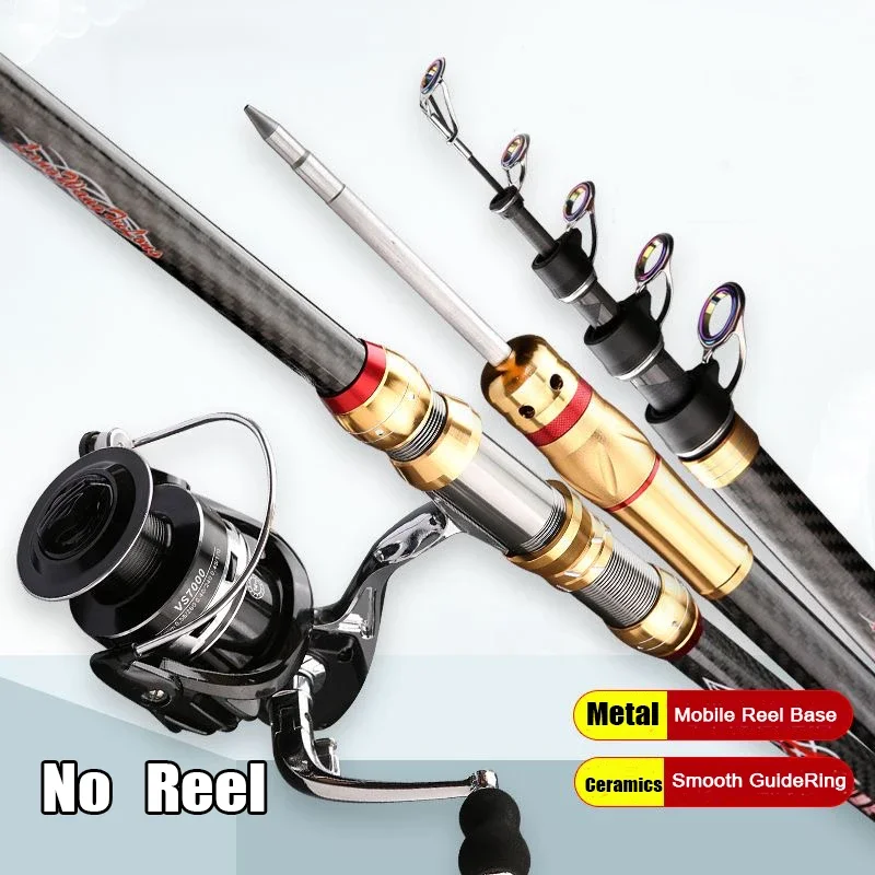 Caña telescópica surfcasting de carbono 36T para pesca de orilla - imagen 5