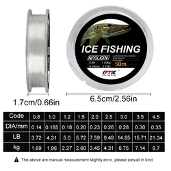 Línea de pesca en hielo FTK de nailon resistente para carpa