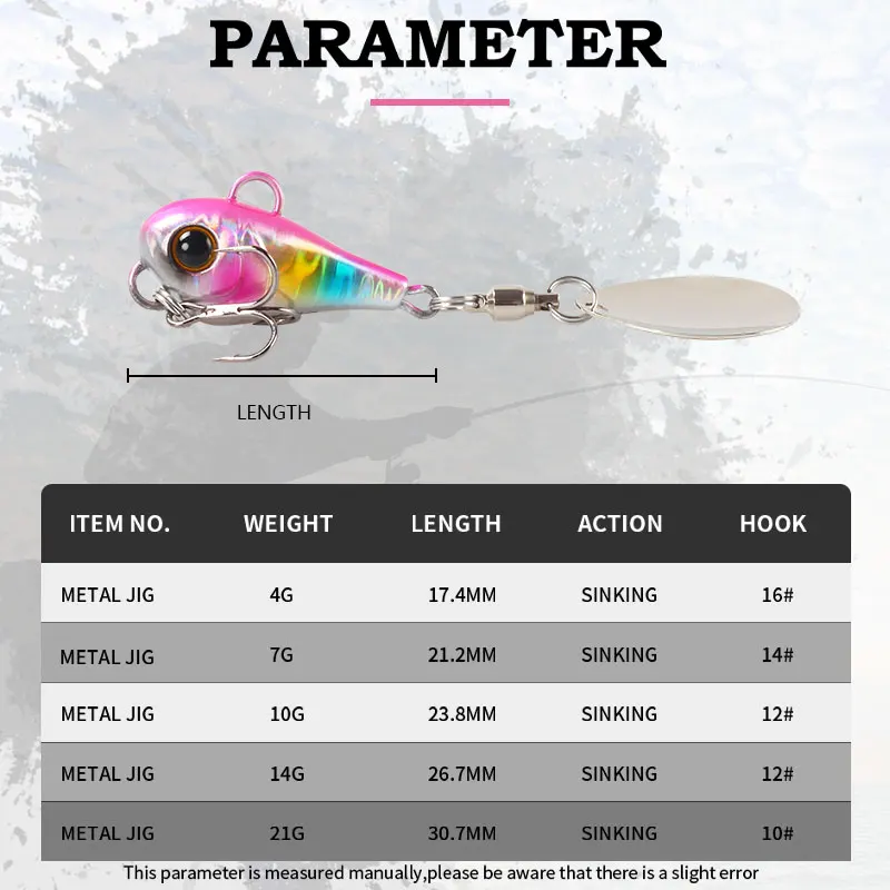 LETOYO Jig Spinner metálico para lubina y lucio, hundimiento - imagen 5