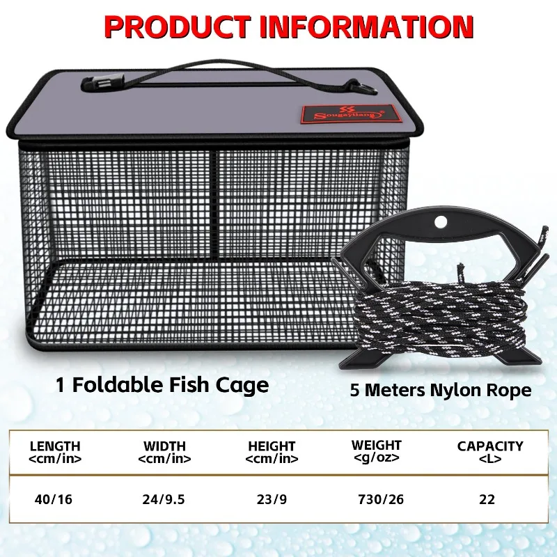 Trampa plegable para cangrejos Sougayilang – jaula de pesca marina - imagen 2