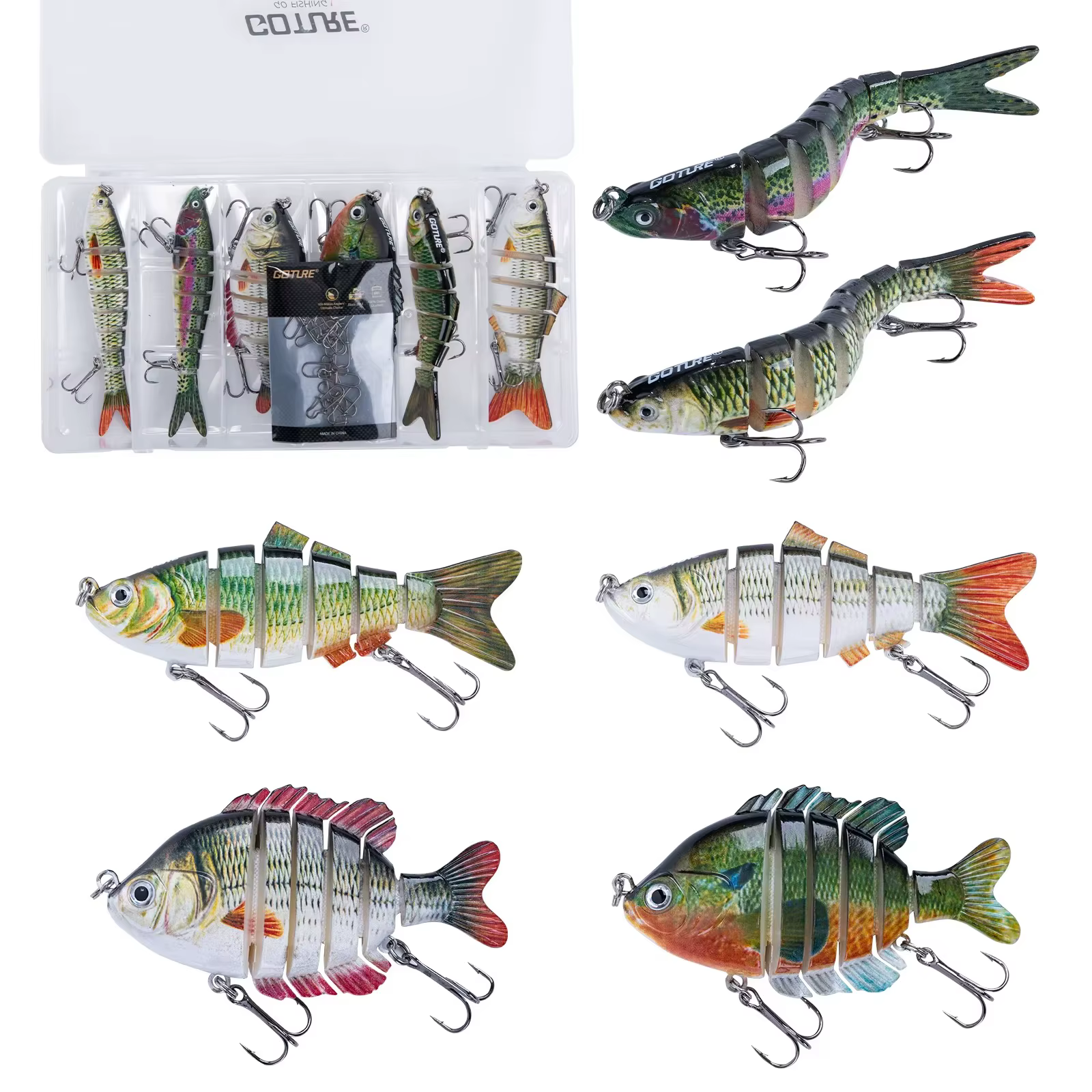 Señuelo Articulado Goture 10 cm – Hundimiento lento para agua dulce y salada