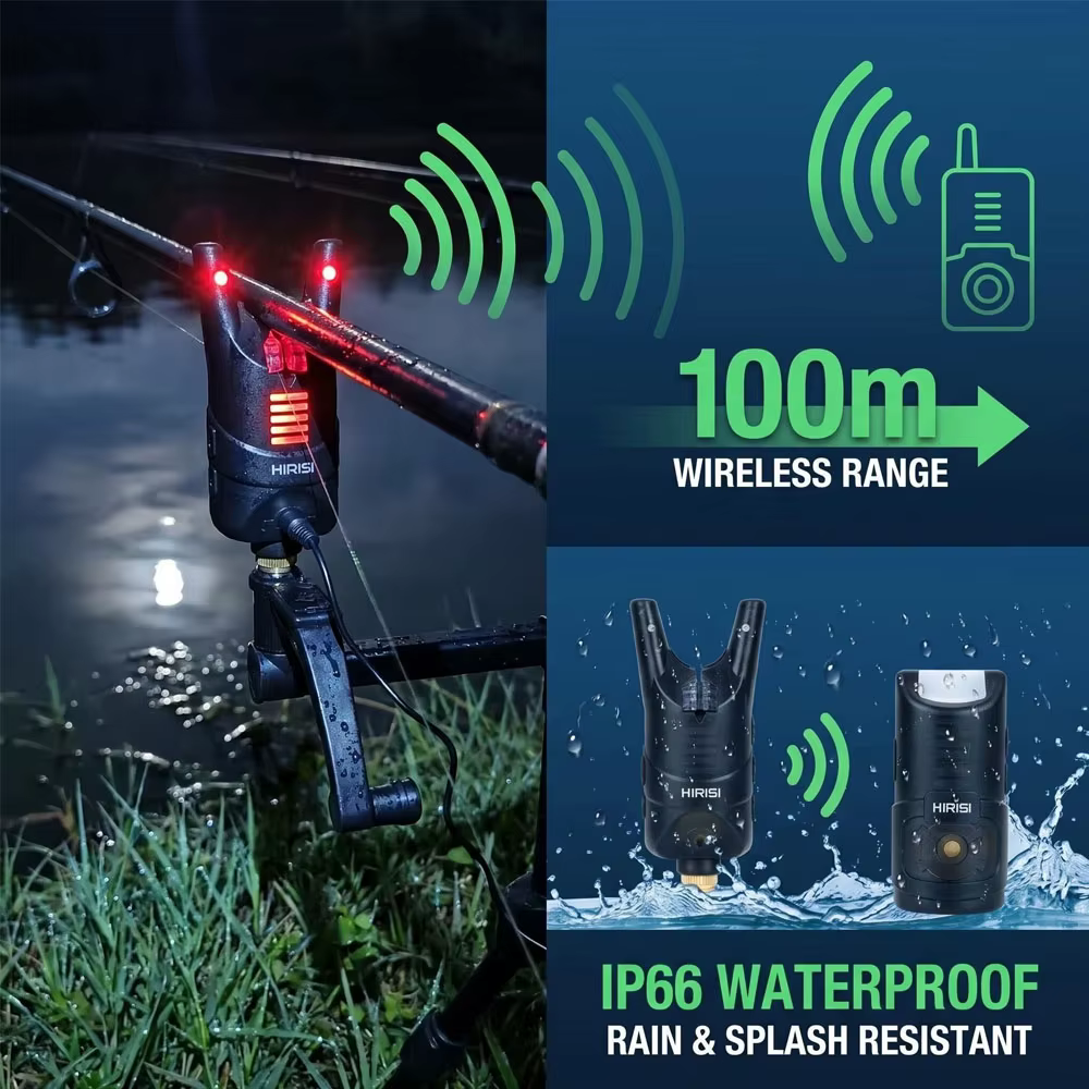 Hirisi S1A – Alarma de pesca para carpa impermeable con LED - imagen 4