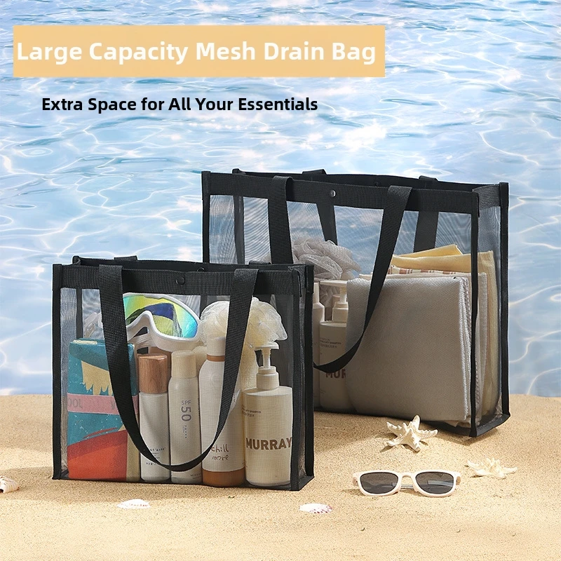 Bolsa de malla transparente portátil para pesca en la playa - imagen 4