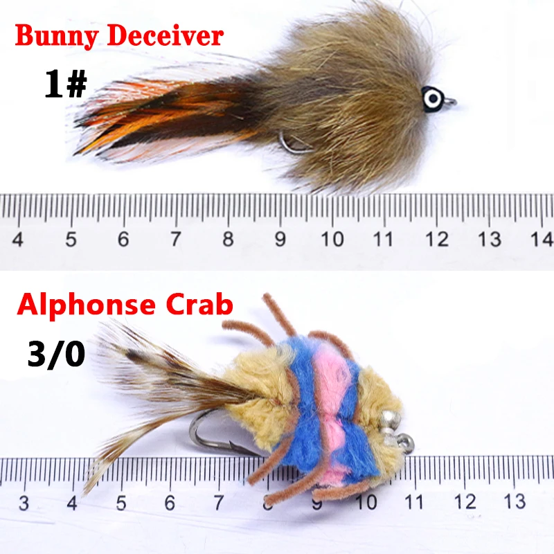 Señuelo mosca salada baitfish y crayfish para lubina, bonefish