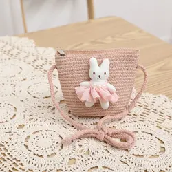 Bandolera infantil mini tejida conejito al hombro cruzada