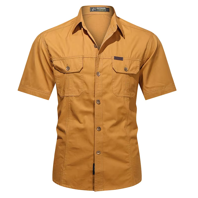 Camisa informal verano hombre – Algodón puro manga corta 5XL AF8808 - imagen 3