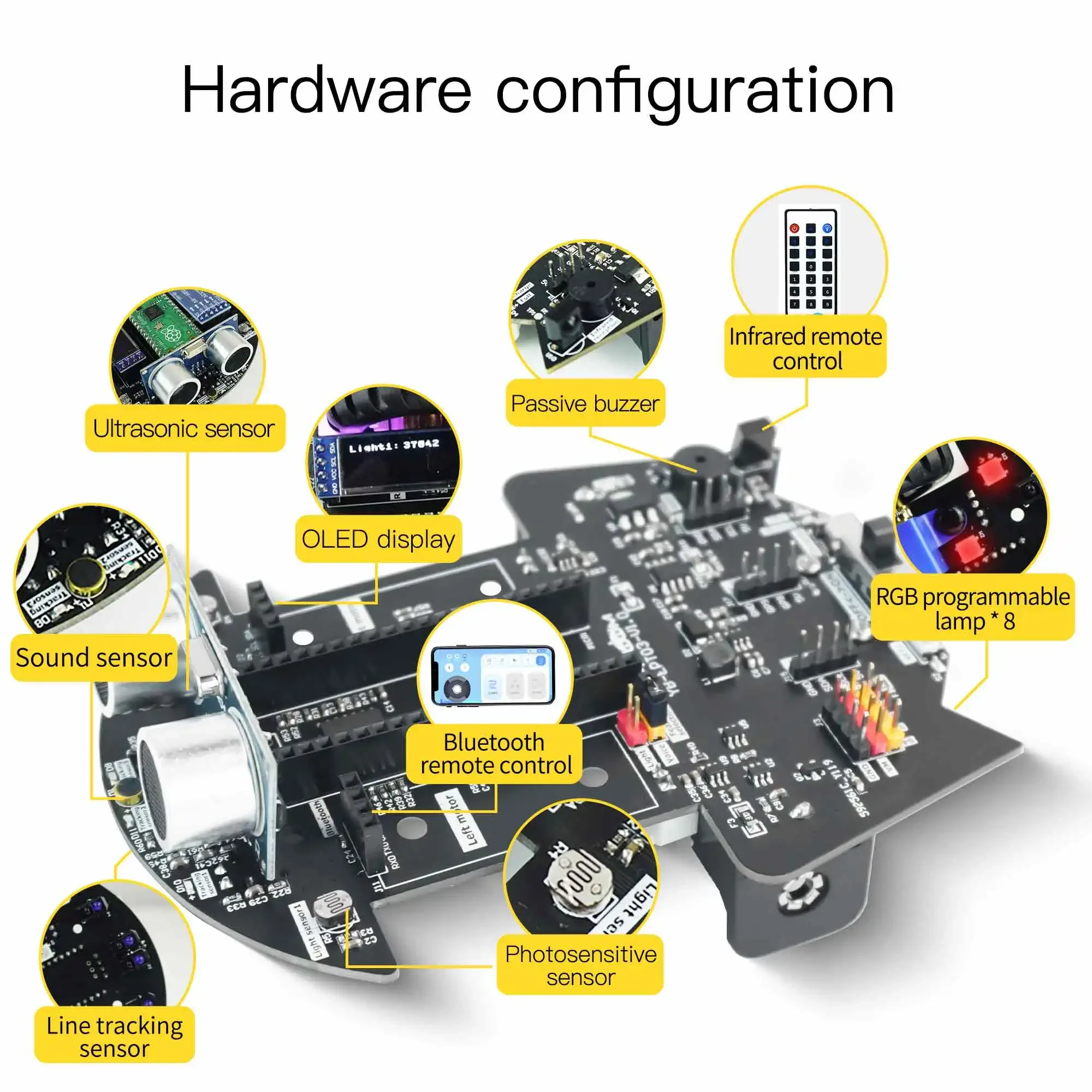 Kit coche robótico Yahboom Raspberry Pi Pico MicroPython control app - imagen 5