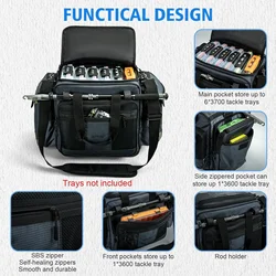 Bolsa de pesca impermeable en tela Oxford 600D, gran capacidad