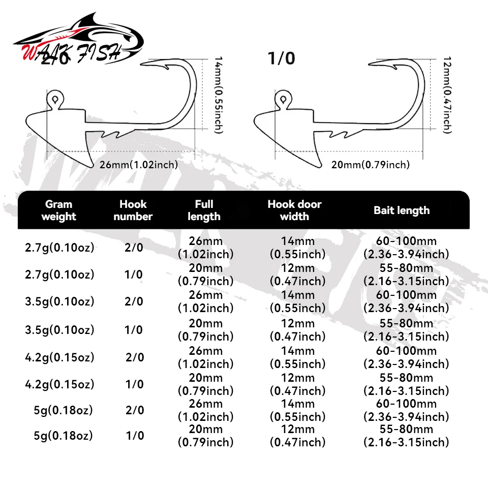 Señuelos jigging WALK FISH en diferentes pesos para pesca marina