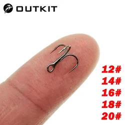 OUTKIT Anzuelos triples afilados de acero - Caja de aparejos