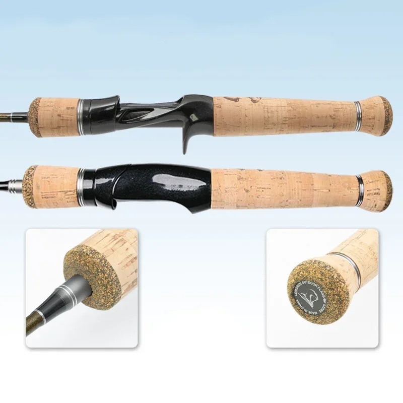 caña ultraligera fibra de carbono para trucha mango madera - imagen 5