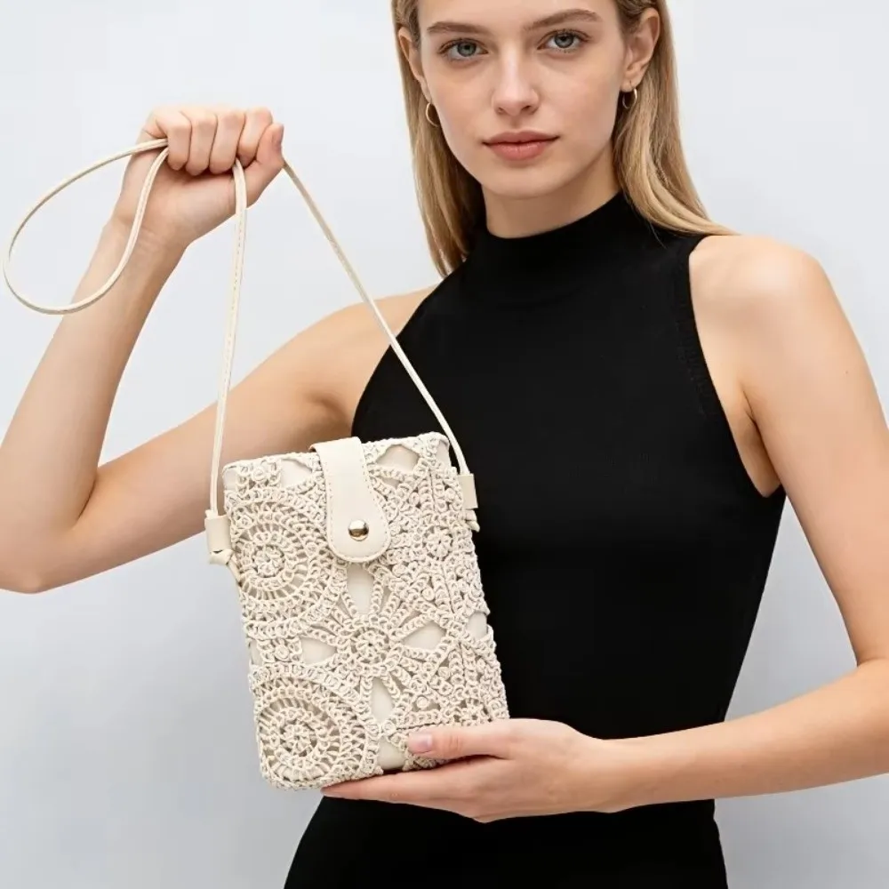 Bolso bandolera tejido estampado para mujer, multicolor y ligero - imagen 3
