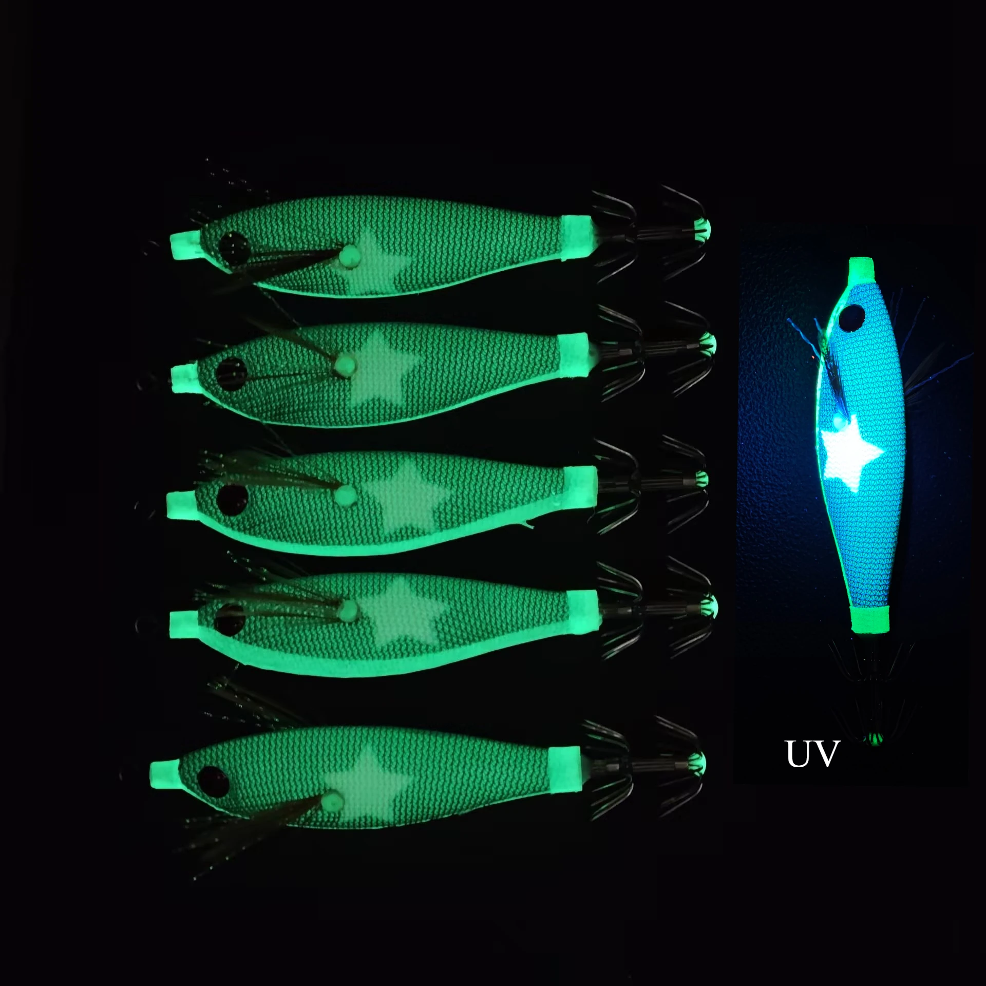 Señuelos horizontales UV para calamar y pulpo en agua salada - imagen 2