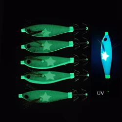 Señuelo Egi para calamar luminoso UV y que brilla en la oscuridad