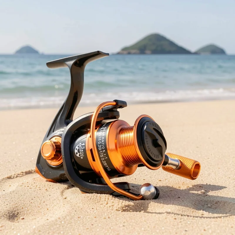 Carrete Baitrunner giratorio para agua dulce con manivela CNC - imagen 3