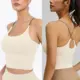Top deportivo mujer alta elasticidad color sólido diseño cruzado - imagen 3