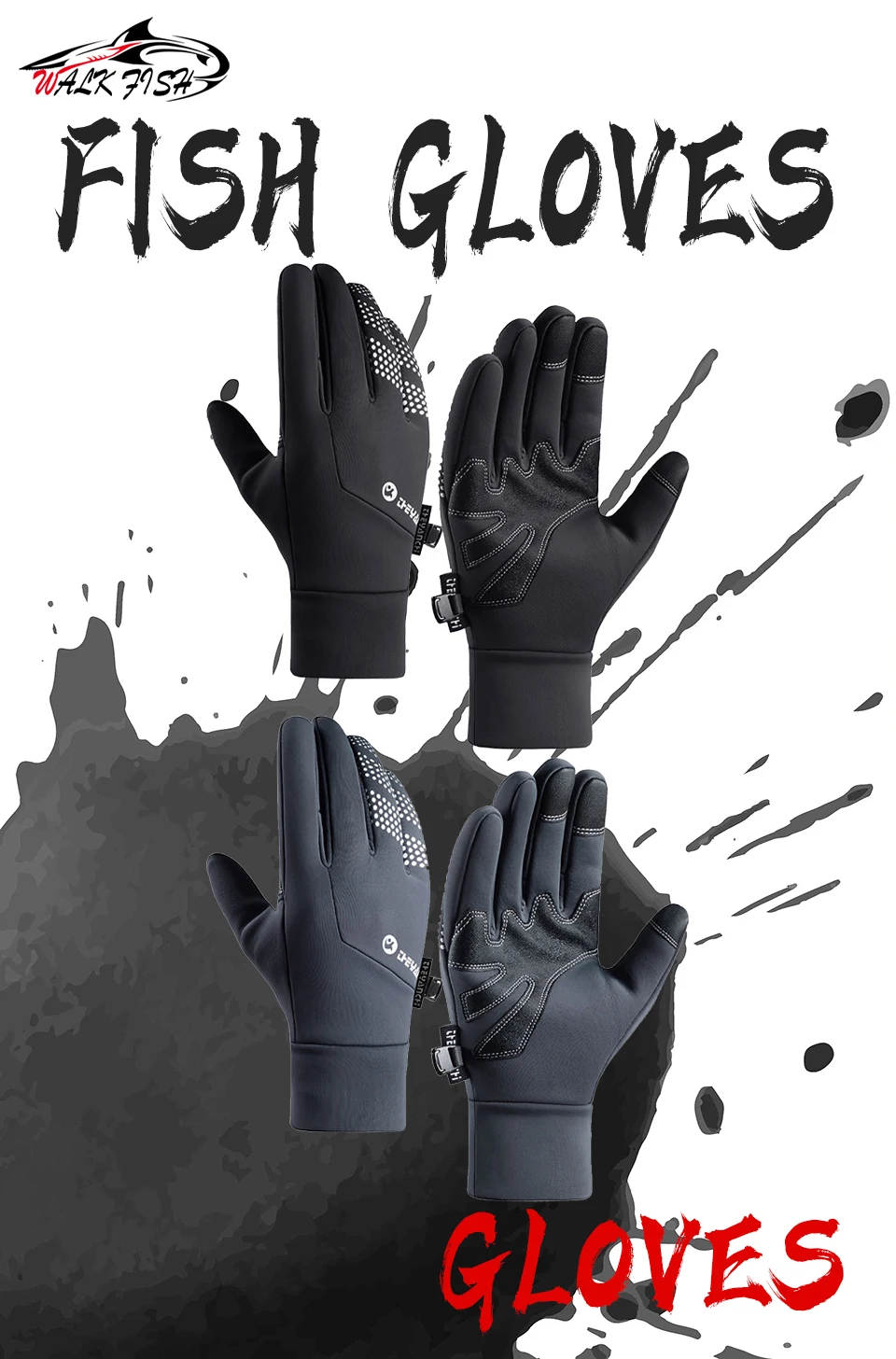 Guantes de pesca WALK FISH vista frontal
