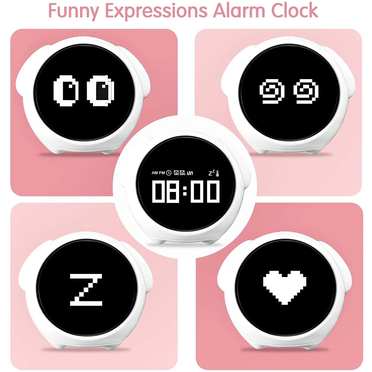 Reloj despertador infantil doble alarma con luz nocturna por sonido - imagen 5