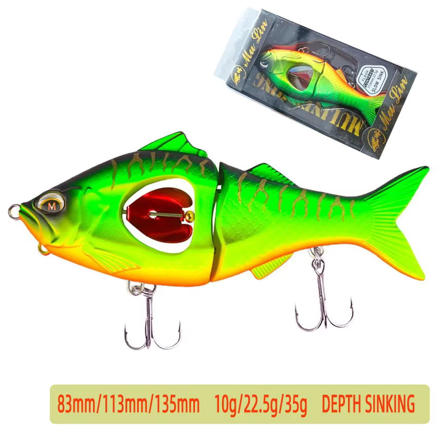 Swimbait Articulado Hundido con Hoja Metálica – Talla Grande Depredadores