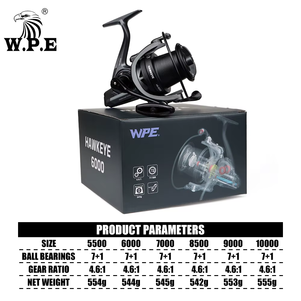 Carrete Spinning Carpa Hawkeye W.P.E 4,6:1 7+1 BBs - imagen 5