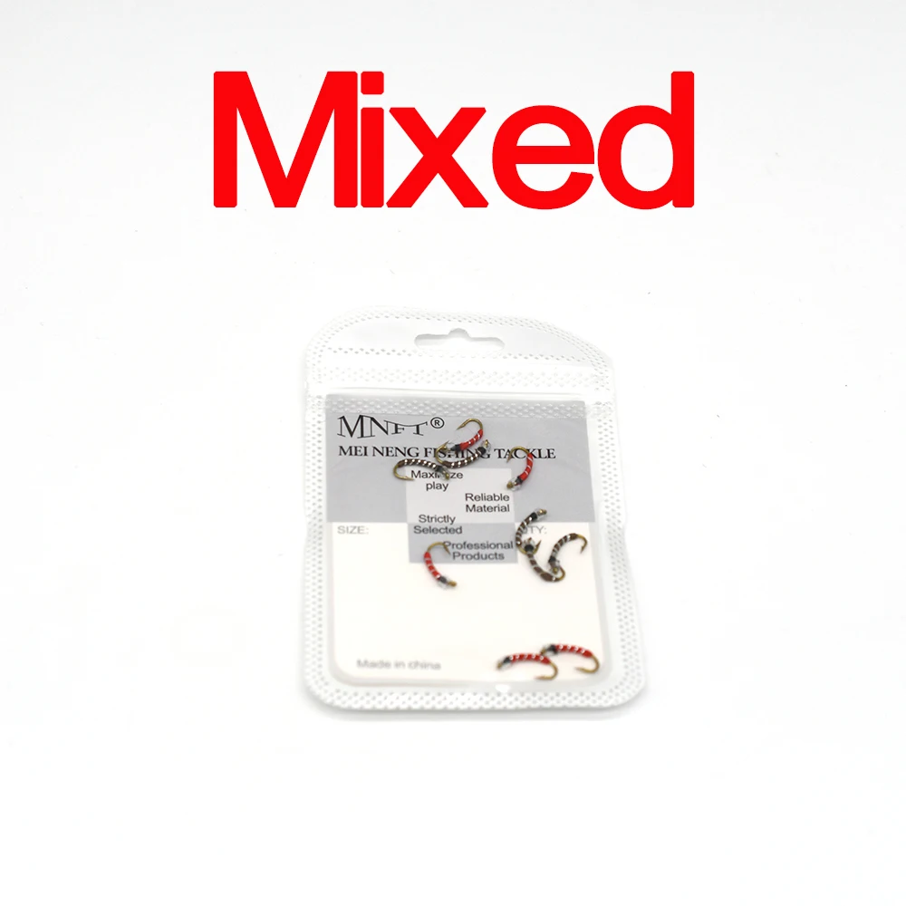 MNFT Moscas Midge cabezas latón dorado rojo marrón pesca con mosca - imagen 5