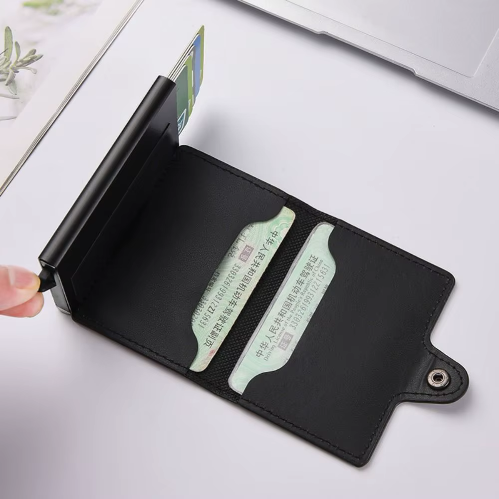 Tarjetero Hombre Cuero con Protección RFID – Cartera Minimalista Delgada - imagen 2