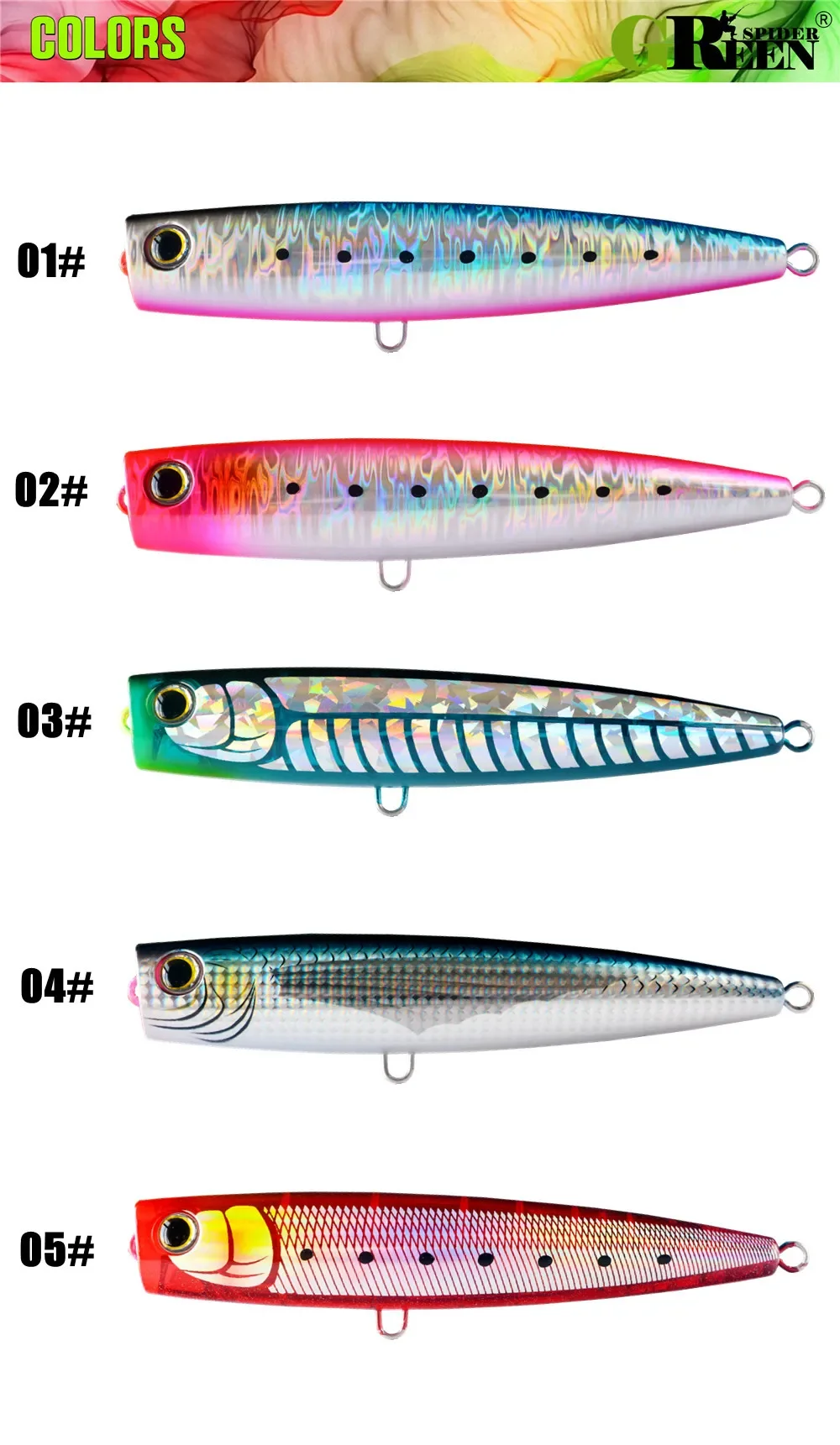 Diferentes patrones de color disponibles