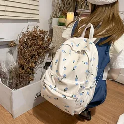 Mochila impermeable gran capacidad para mujer con diseño floral