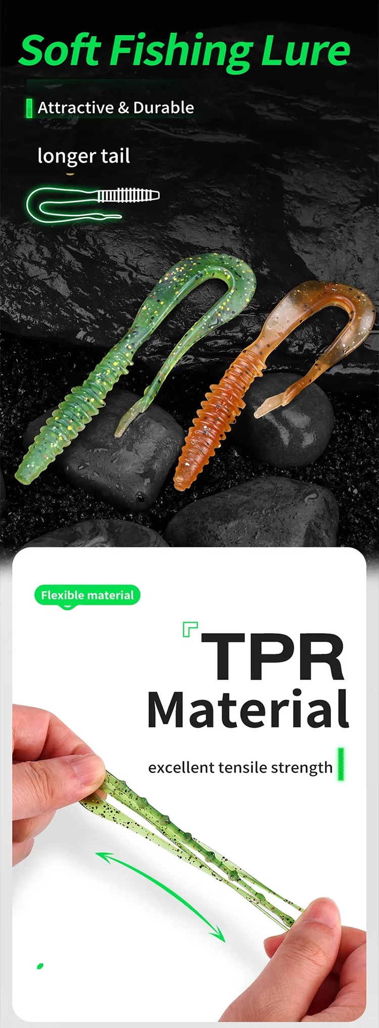 Gusano TPR WEIHE con brillo interno