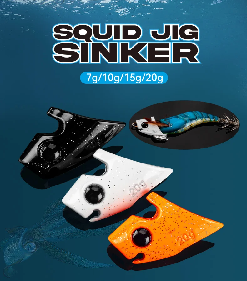 Plomos luminosos Kingdom Squid Jig con detalle del acabado reflectante