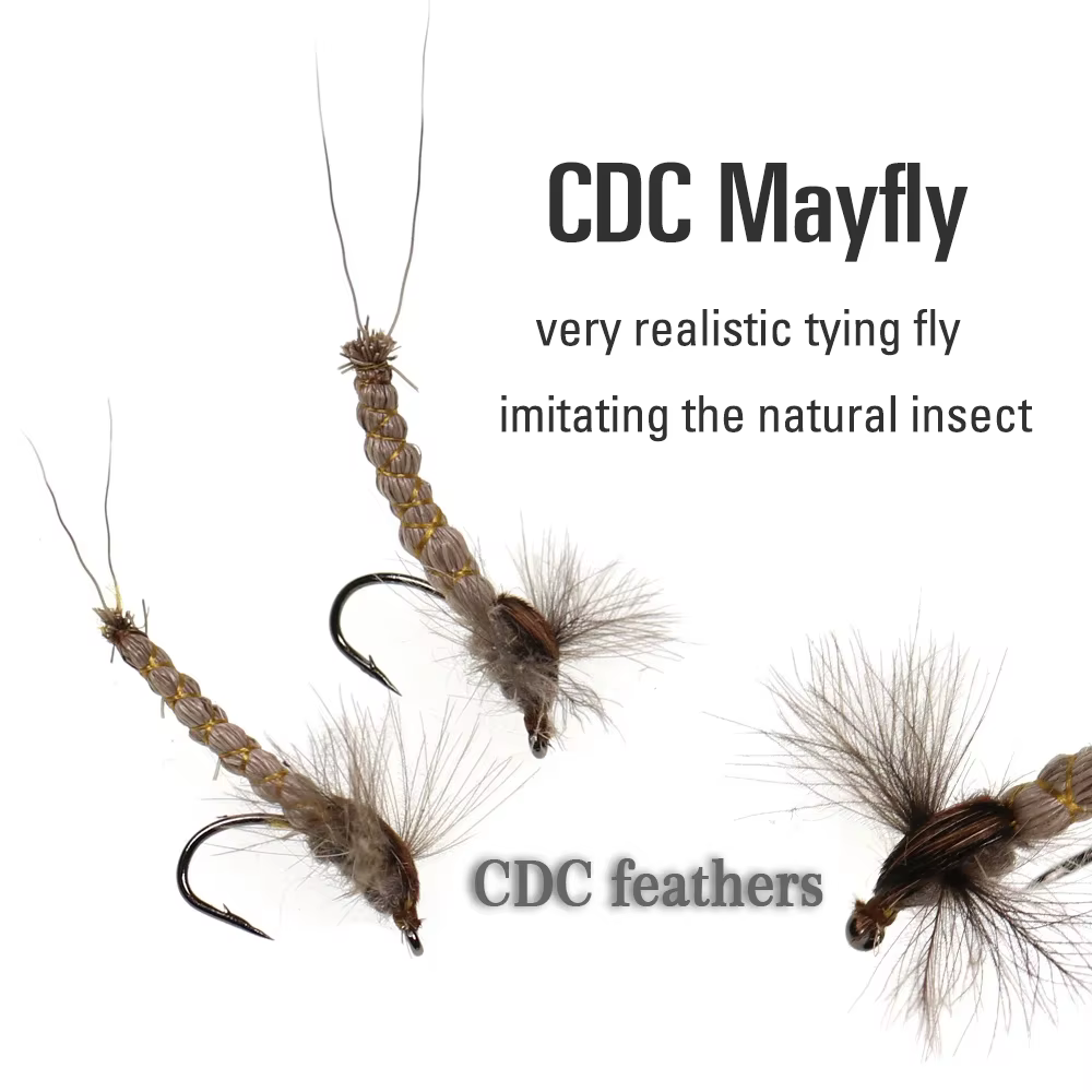 ICERIO Mosca Seca CDC Mayfly - Pelo de ciervo para trucha - imagen 2