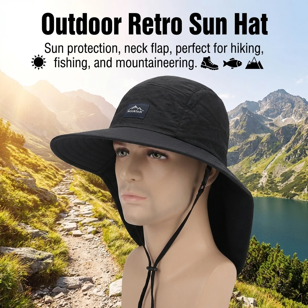 Sombrero de pesca ala ancha transpirable plegable – protección solar - imagen 3