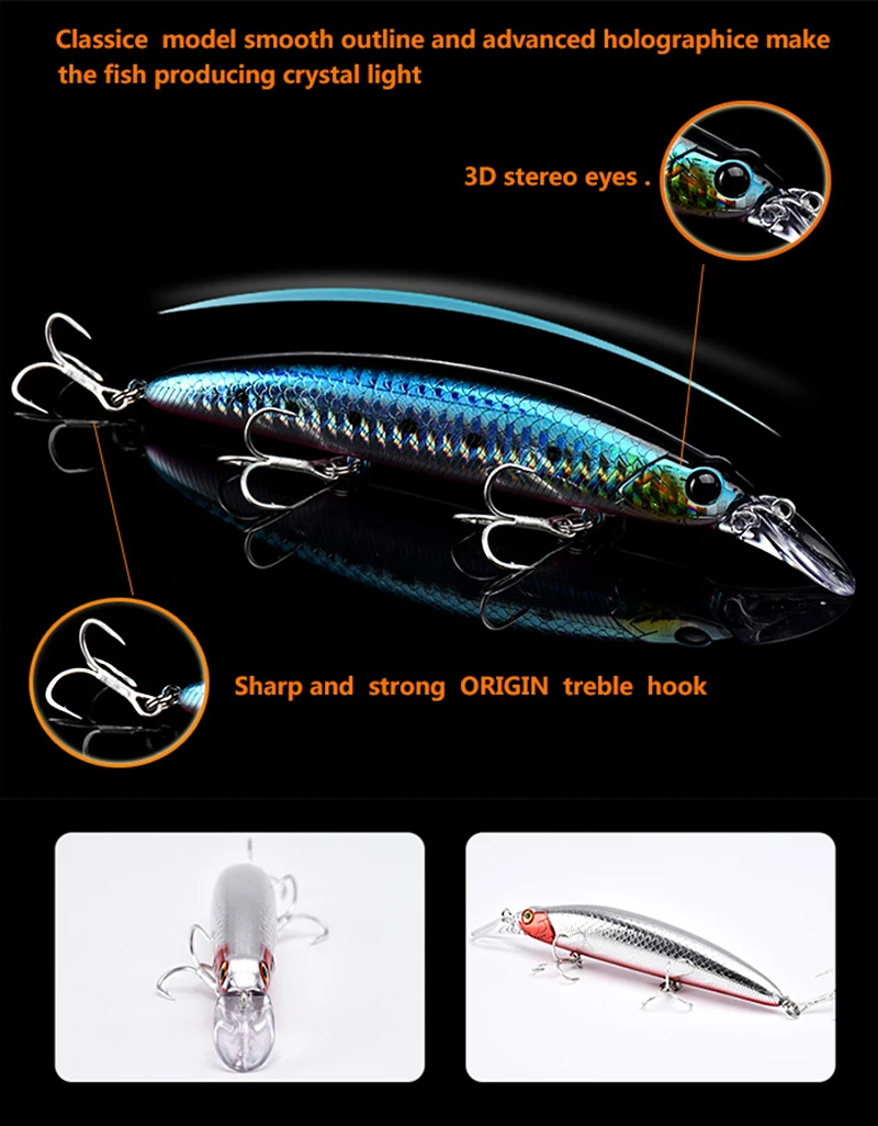 Señuelo LUTAC minnow 110mm perfil lateral