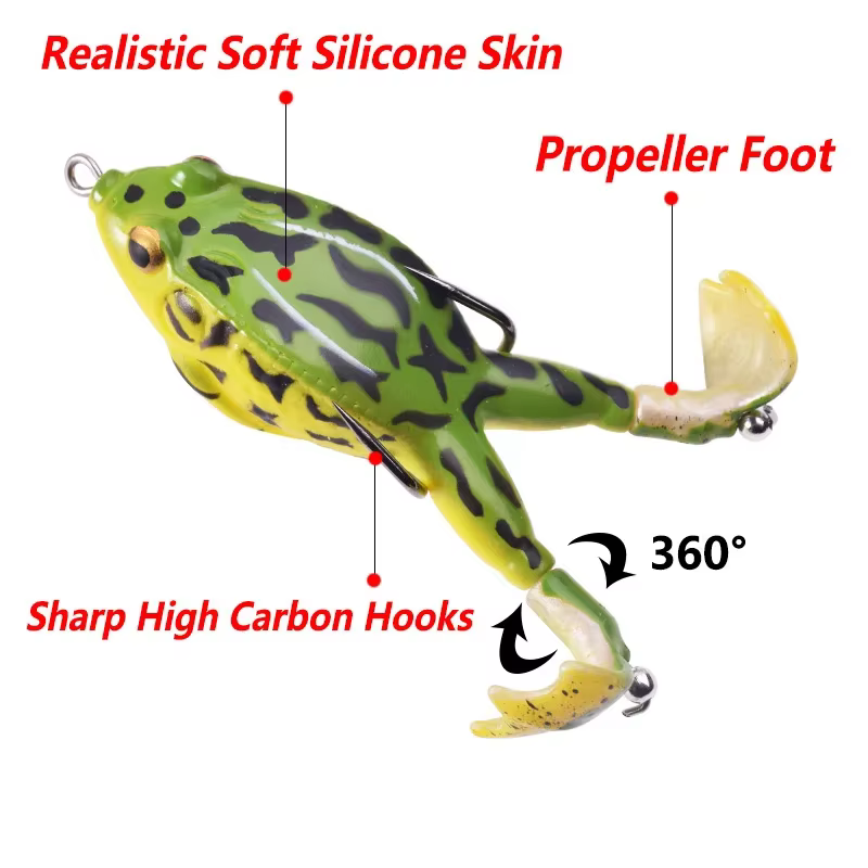 Señuelo rana de silicona con hélice para lubina topwater - imagen 2