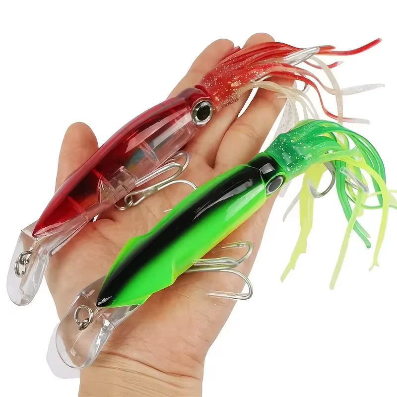 Crankbait Señuelo Pulpo Calamar con Falda para Lubina – Anzuelo Vinilo - imagen 3