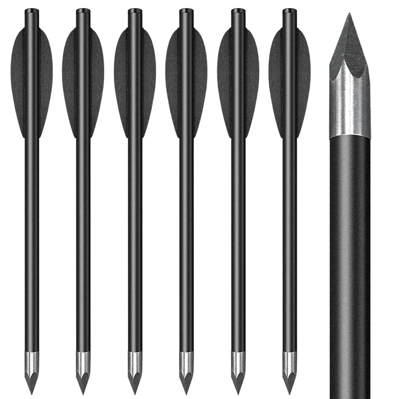 Flechas cortas negras con eje de aluminio y punta de acero