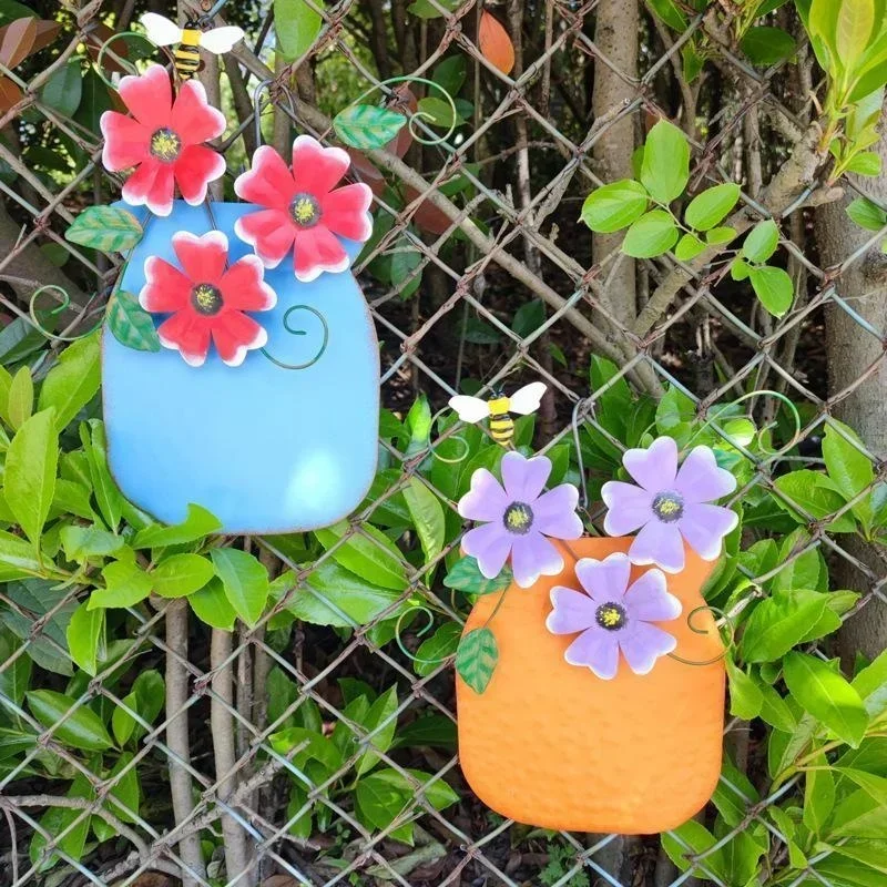 Decoración de jardín de hierro para cercas exteriores