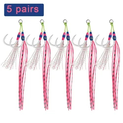 Anzuelos Jigging lento con plumas y ojos 3D para agua salada