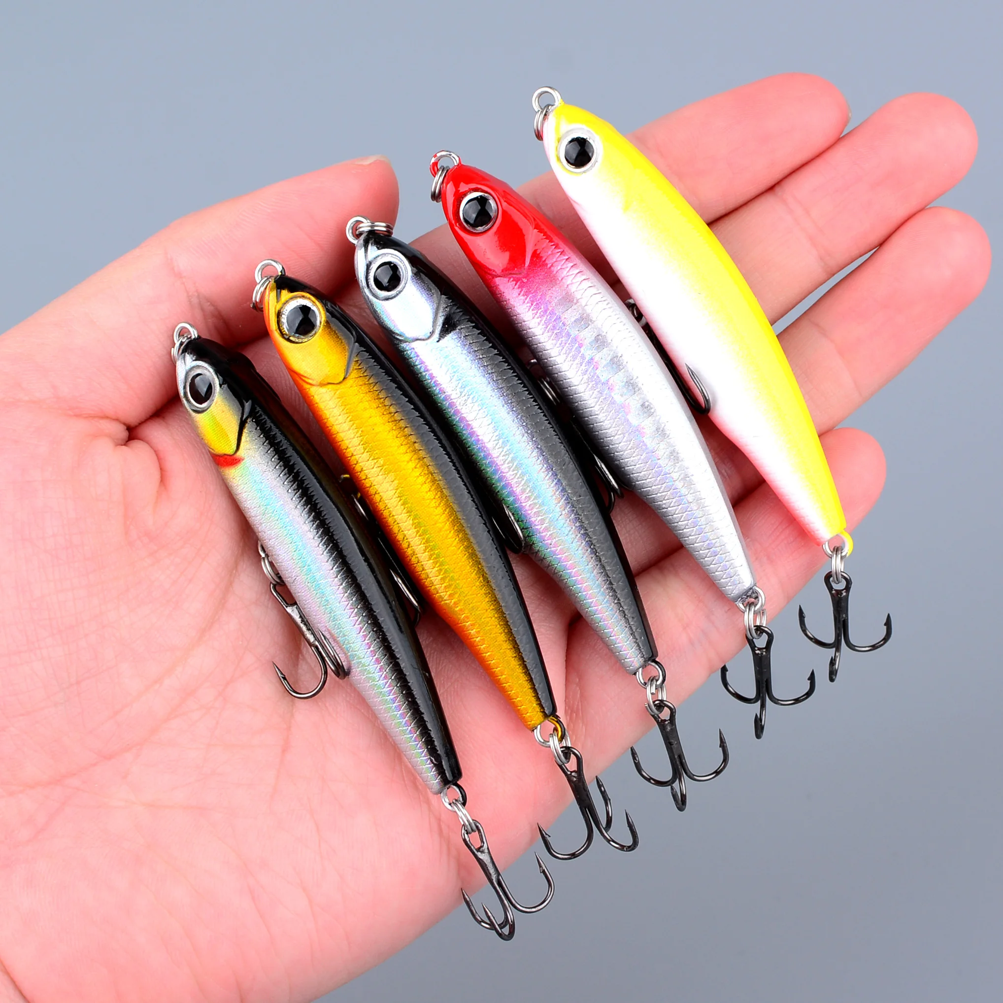 Señuelo minnow hundimiento lento para lucio con anzuelo triple - imagen 2