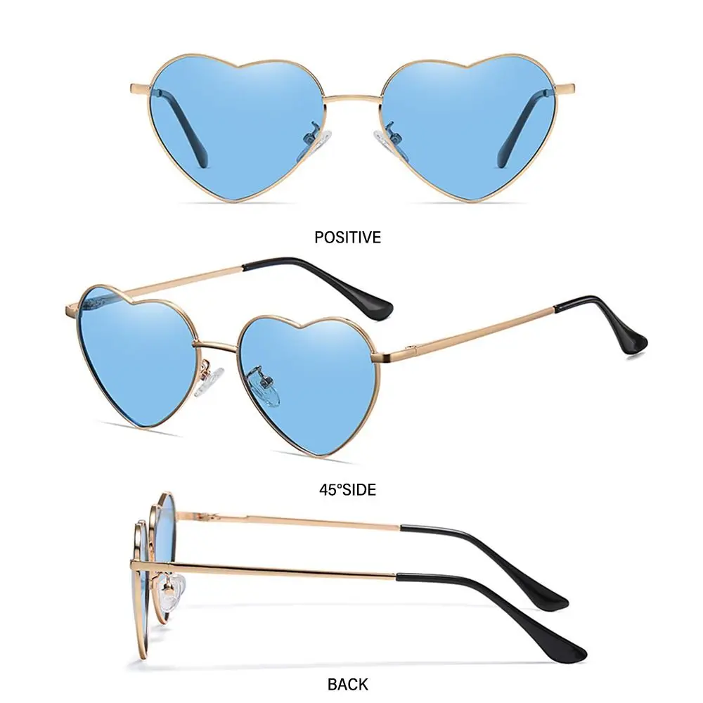 Gafas de sol con montura metálica estilo años 90, forma corazón - imagen 4