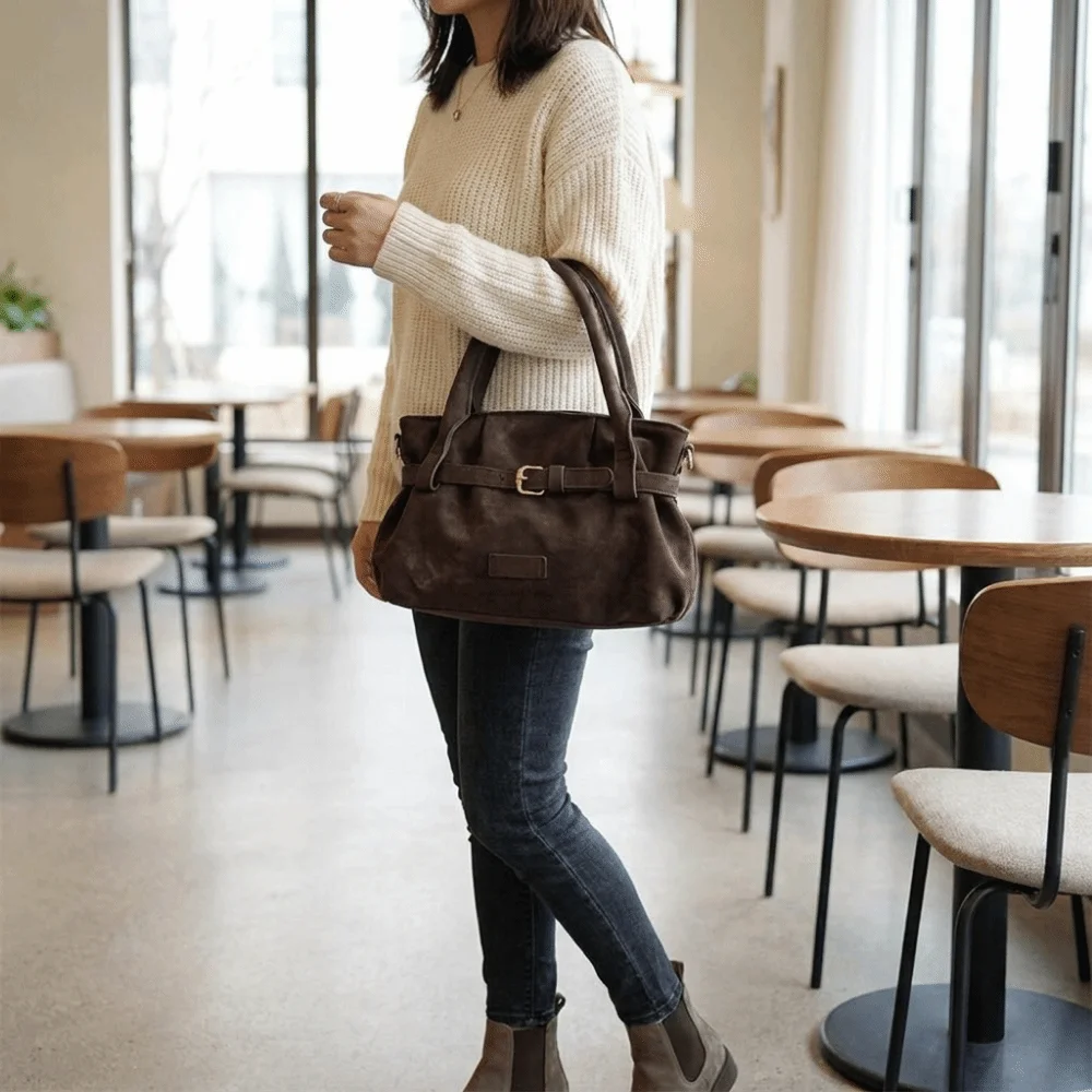 Bolso tote de PU para mujer gran capacidad, bandolera de hombro - imagen 3