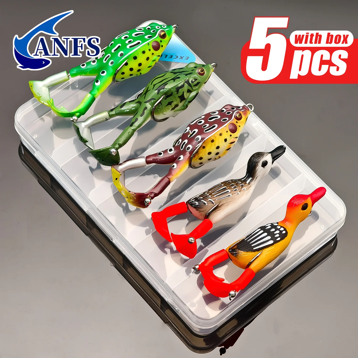 Vinilos de rana y cebos artificiales pato ANFS – Kit para pesca - imagen 3