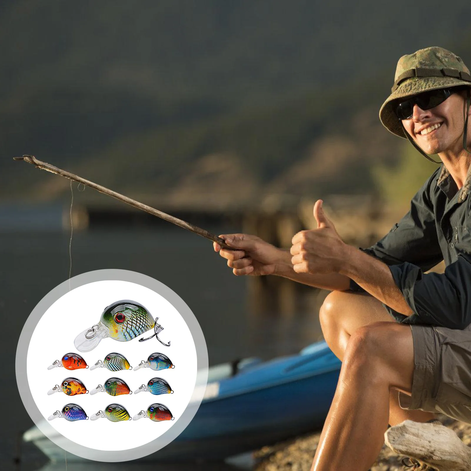 Señuelo de pesca 3 cm con diseño realista y ojos 3D