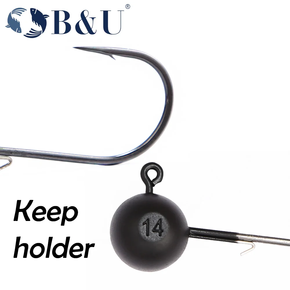 Anzuelos Jig Head tungsteno B&U con púas para depredadores - imagen 5