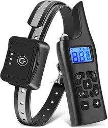 Collar adiestramiento remoto impermeable recargable con pantalla LCD