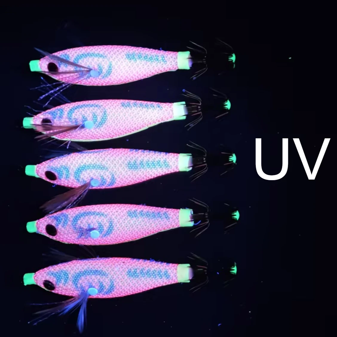 Señuelo Egi horizontal UV brillante imitación camarón y calamar - imagen 4