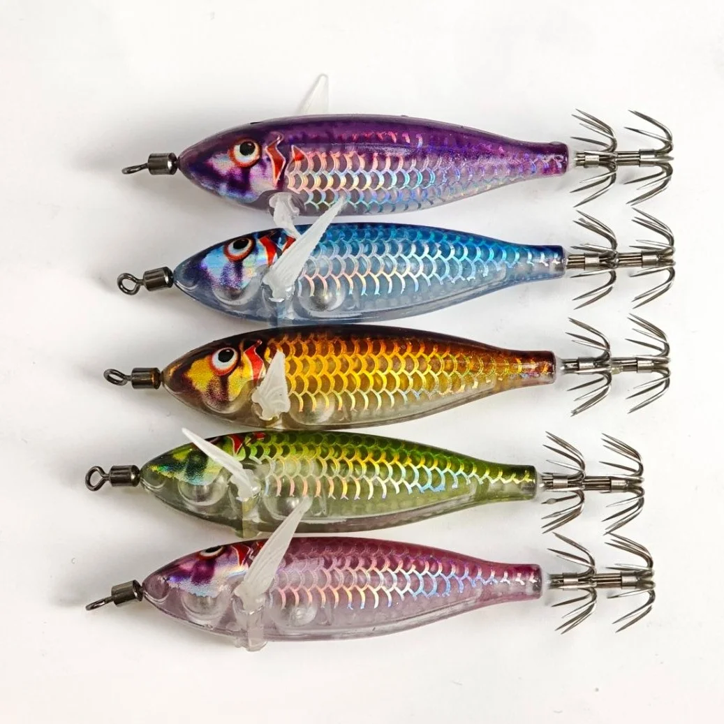 Señuelos luminosos de calamar de 8 cm