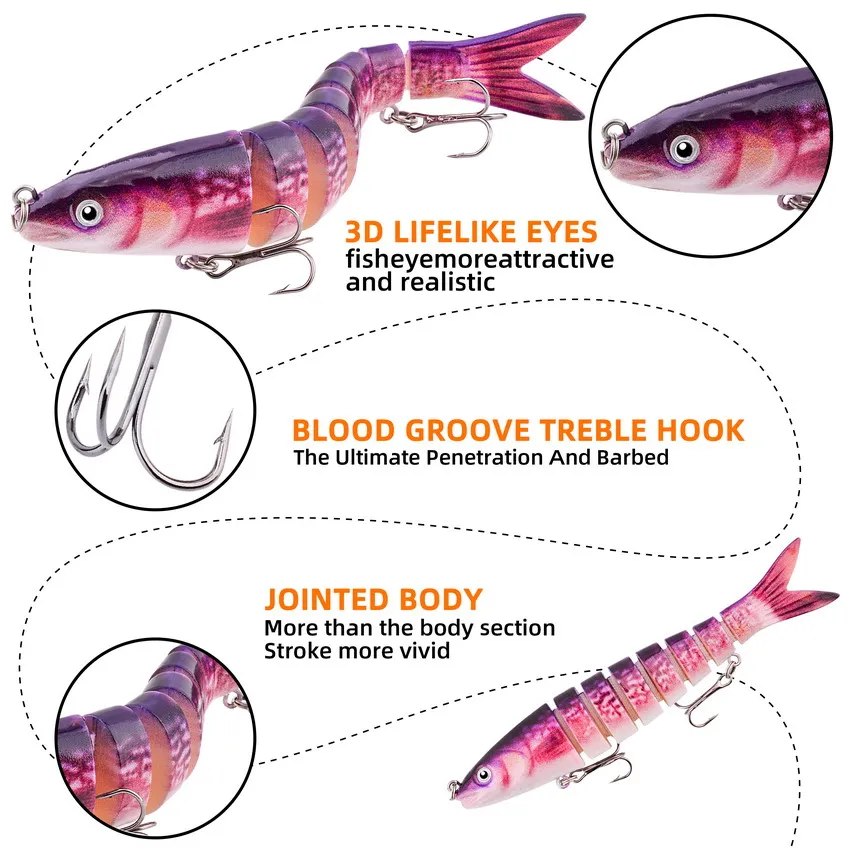 Señuelo Swimbait multiarticulado hundimiento lento para lubina - imagen 5