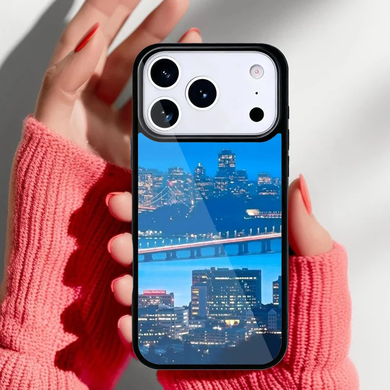 Funda iluminada con horizonte de San Francisco para iPhone